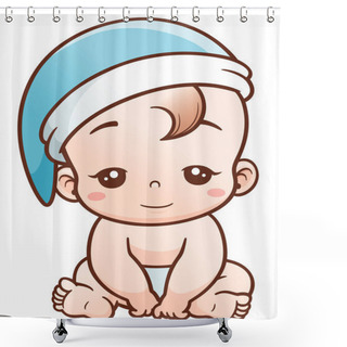 Personality  Cartoon Cute Baby Shower Curtains