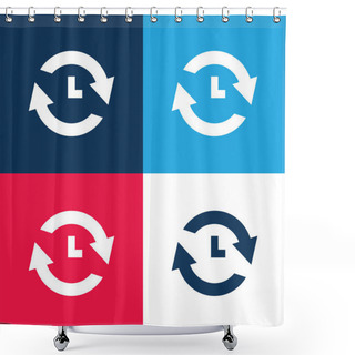 Personality  Analyze Blue And Red Four Color Minimal Icon Set Shower Curtains