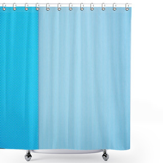 Personality  Abstract Background With Blue Striped And Polka Dot Patterns Shower Curtains