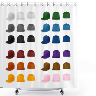 Personality  Flat Bill Cap Collection Shower Curtains