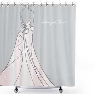 Personality  Bride In Beautiful Wedding Dress Shower Curtains
