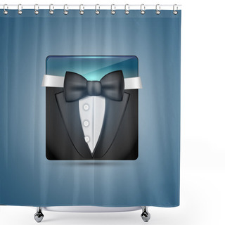 Personality  Vector Business Suit On The Blue Background Shower Curtains