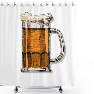Personality  Illustration Of Beer Shower Curtains