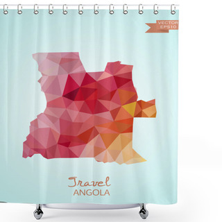 Personality  Low Poly Map Of Angola Shower Curtains