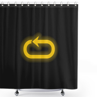 Personality  Arrow Loop Yellow Glowing Neon Icon Shower Curtains