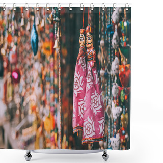 Personality  Close-up View Of Colorful Decorations Hanging At Rajasthan, Pushkar Shower Curtains