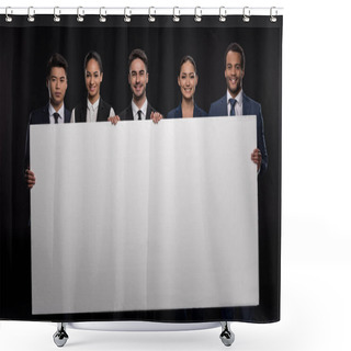 Personality  Business People With Blank Billboard  Shower Curtains