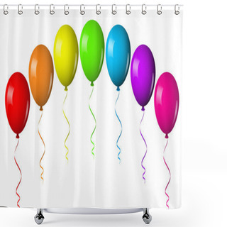 Personality  Vector Illustration Of Balloon Arch Shower Curtains
