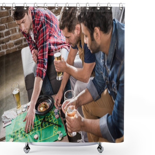 Personality  Men Playing Roulette Game Shower Curtains