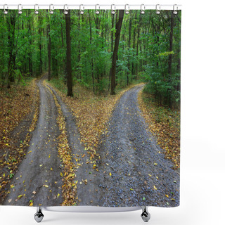 Personality  Fork Roads Shower Curtains