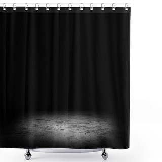 Personality  Abstract Image Of Studio Dark Room Concrete Floor Texture Background With Spotlight. Shower Curtains