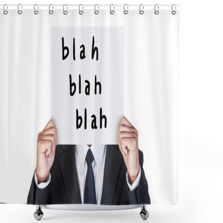 Personality  Businessman Holding Paper Shower Curtains