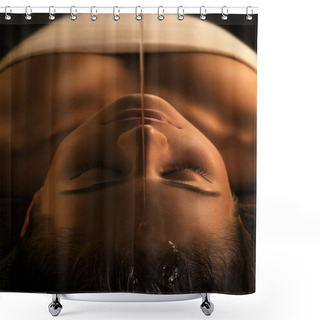 Personality  Shirodhara Massage - Close-up Shower Curtains