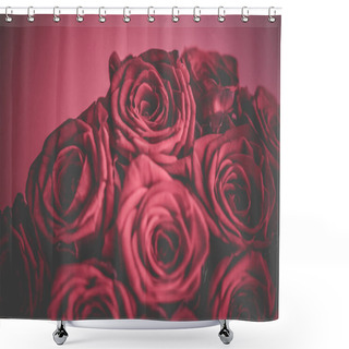 Personality  French Luxury Bouquet Of Bordeaux Roses, Flowers In Bloom As Flo Shower Curtains