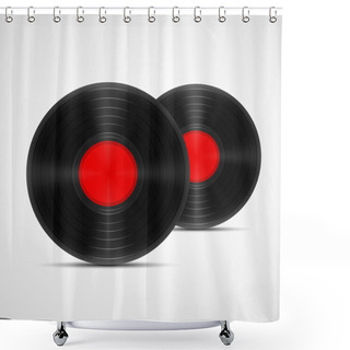 Personality  Vector Illustration Of Vinyl Records. Shower Curtains