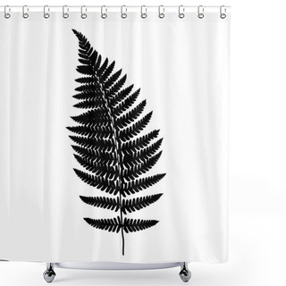 Personality  Fern Frond Balck Silhouette Shower Curtains
