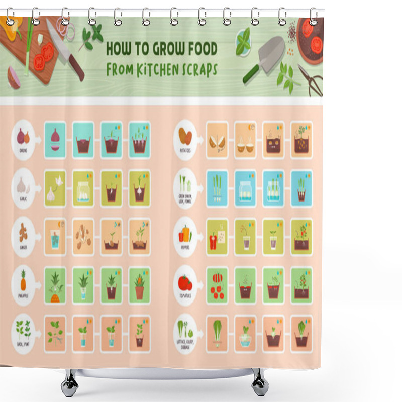 Personality  How To Grow Food From Kitchen Scraps Shower Curtains