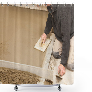 Personality  Mason Smooth The Cement Screed Shower Curtains