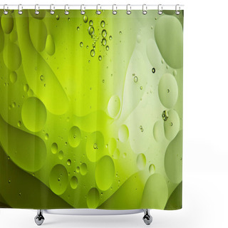Personality  Beautiful Abstract Background From Mixed Water And Oil Bubbles In Green Color Shower Curtains