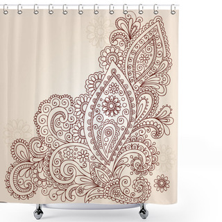 Personality  Henna Mehndi Paisley Flowers Doodle Vector Design Shower Curtains
