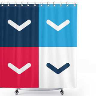 Personality  Angle Arrow Pointing Down Blue And Red Four Color Minimal Icon Set Shower Curtains
