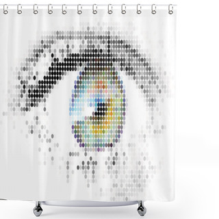 Personality  Abstract Human - Digital - Eye Shower Curtains