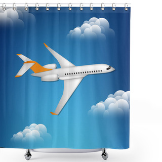 Personality  Illustration Of Airplane In The Sky. Shower Curtains