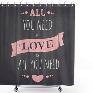 Personality  Chalkboard Valentine Card Shower Curtains