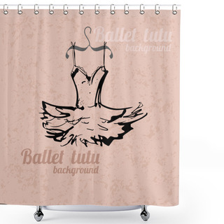 Personality  Hand Drawn Ballet Tutu Shower Curtains