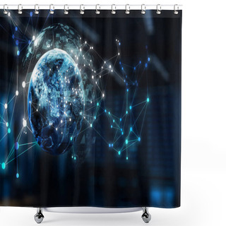 Personality  Networking As Global Concept Shower Curtains