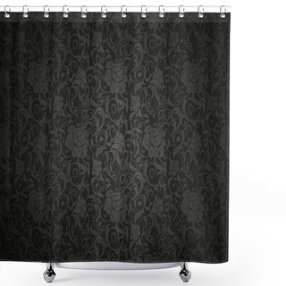 Personality  Black Seamless Wallpaper Pattern Shower Curtains