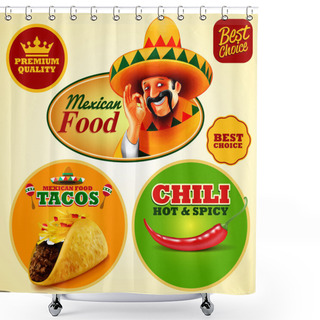 Personality  Mexican Food Banners Shower Curtains