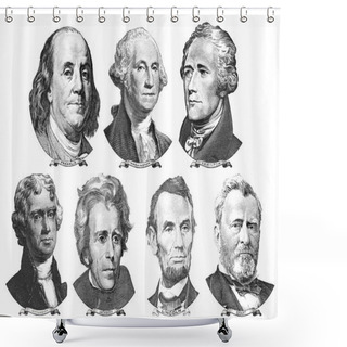 Personality  Portraits Of Presidents And Politicians From Dollars Shower Curtains