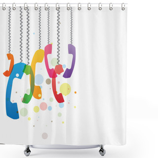 Personality  Phone Traffic Shower Curtains