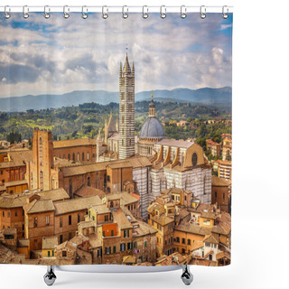 Personality  Aerial View Of Siena Shower Curtains