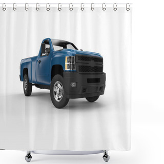 Personality  Front Of A Blue Pick Up Truck Shower Curtains
