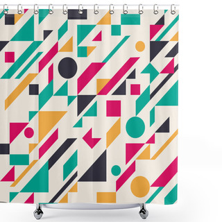 Personality  Seamless Retro Abstract Geometric Pattern. Vector Illustration Shower Curtains