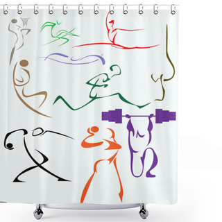 Personality  A Set Of Characters Sporting Shower Curtains