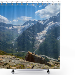 Personality  Mountain Peaks, Glaciers And Valleys Shower Curtains