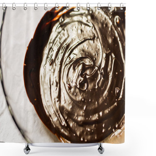 Personality  Melted Chocolate Ganache Cream. Food Background And Pattern Texture. Shower Curtains