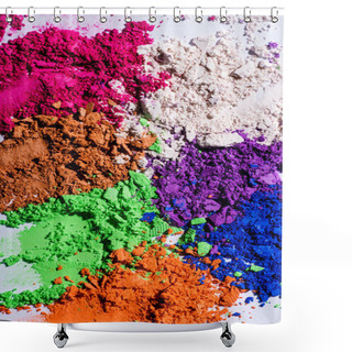 Personality  Close Up View Of Multicolored Eyeshadow Powder Shower Curtains