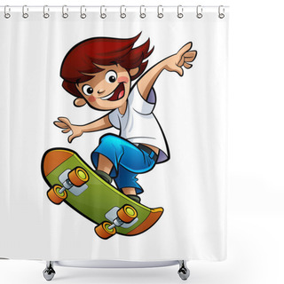 Personality  Boy Skating Shower Curtains