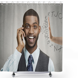 Personality  Man Having Fruitless Conversation On A Phone Shower Curtains