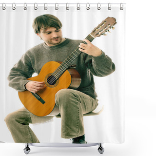 Personality  Acoustic Guitar Playing Guitarist Shower Curtains
