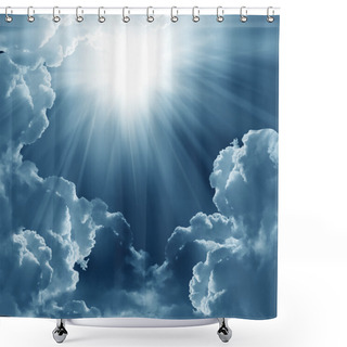 Personality  Dark Sky With Sun Shower Curtains