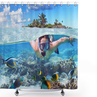 Personality  Snorkeling In The Tropical Water Shower Curtains