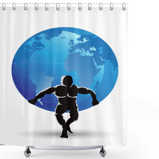 Personality  Lift Earth Man Shower Curtains
