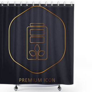 Personality  Battery Golden Line Premium Logo Or Icon Shower Curtains