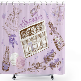 Personality  Lavender Natural Set Shower Curtains