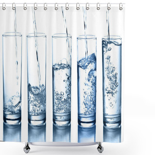 Personality  Pouring Water In A Glass Collection Isolated Shower Curtains